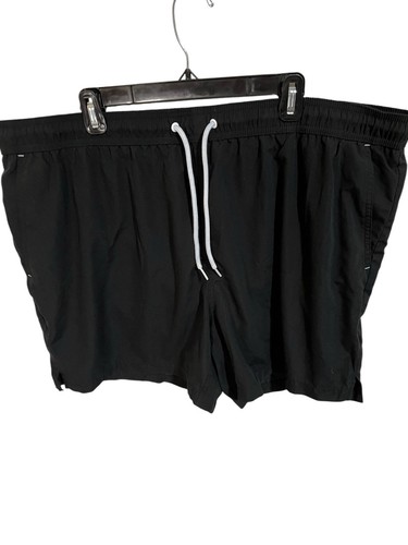 George Men's 3XL (48-50) Black Swim Trunks with Mesh Inside & White Drawstring - Picture 2 of 4