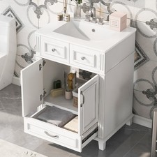 24" Bathroom Vanity with Sink, Drawer, Freestanding Bath Vanity Storage Cabinet