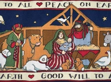 90s Nativity Fabric Traditions Susan Winget Christmas Three Wise Men BTHY #33