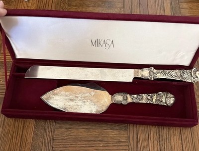 ウェディング　Mikasa ケーキサーバーセット Vintage Mikasa Cake Server & Knife Set-Silver Plated W/Velvet Box