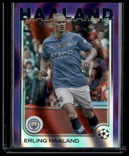 ERLING HAALAND 2024-25 Topps UEFA Purple FlowFractor #9