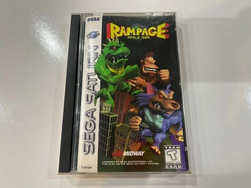 Rampage World Tour (Sega Saturn, 1997) CIB Complete w Manual + Registration MINT