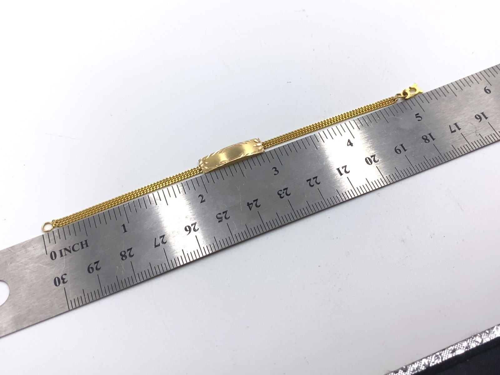 Solid 14k Yellow Gold Rectangular ID Bar Double S… - image 7