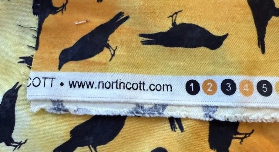 Stonehenge Fright Night Northcott Fabric Halloween Ravens Crows Orange 18 x 44” - Image 4 of 4