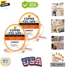 2 Pack Copper Foil Tape 6mm 1/4 inch 130ft Double Sided Conductive Adhesive f...