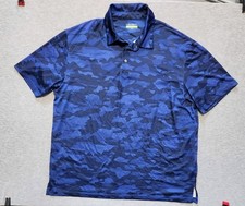 Ben Hogan Blue Camo Performance Golf Polo Shirt Mens 2XL Stretch All Over Print