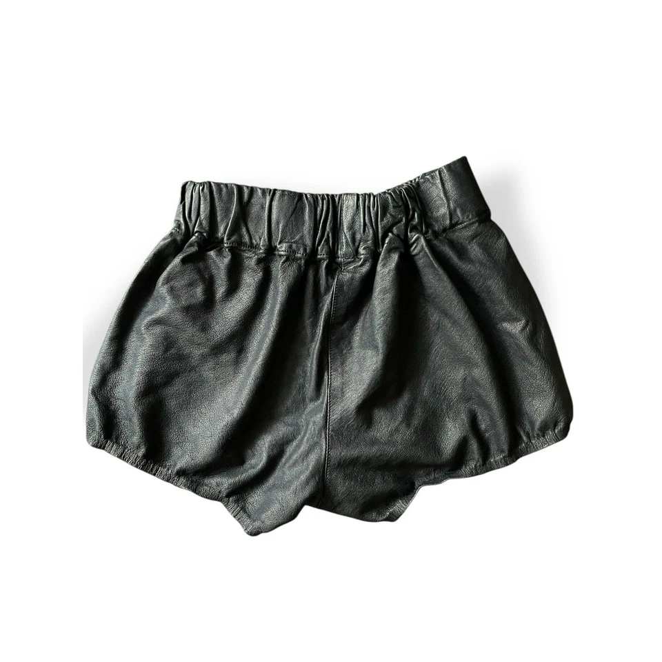 Micro Pantalones Cortos Rag and Bone Cuero Cordero Genuino Real Negro Talla Pequeña Suave Mini Foto 2 de 4