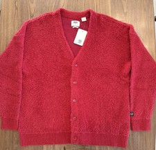 NEW Levi's Strauss Coit Boxy Cardigan Sweater Red Wool Blend Relaxed Mens Size L