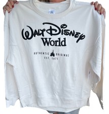 Disney World Castle Sweatshirt White Crewneck Authentic Est 1971 NWT Large