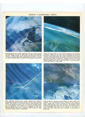 1960's Original Vintage NASA Publicity Photo GEMINI V EARTH SKY VIEWS FROM SPACE