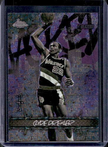 2025-26 Topps Chrome Cactus Jack Clyde Drexler Jacked Up Purple Mini-Diamond /75