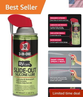 RVcare Slide-Out Silicone Lube with Smart Straw Sprays 2 Ways, 11 OZ