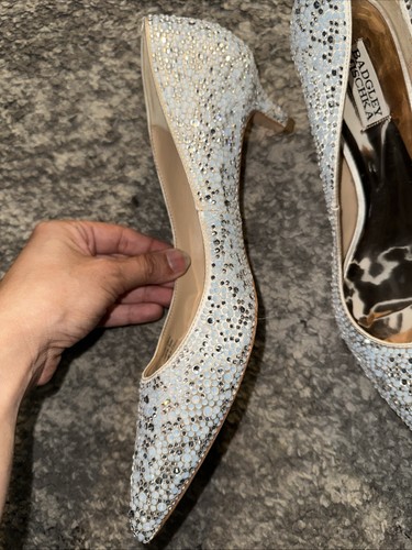 BADGLEY MISCHKA JEWEL FRENCHIE KITTEN HEEL CHAMPAGNER KRISTALL PUMPS Größe 10 - Bild 2 von 12
