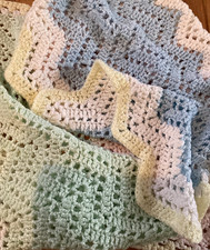 BEAUTIFUL Pastel Colorful New HANDMADE CROCHET BABY BLANKET/AFGHAN