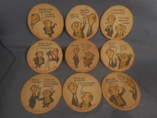 9 diff NOS 1950's Bert & Harry Piels Bros. Vintage Beer Coasters Brooklyn NY NEW