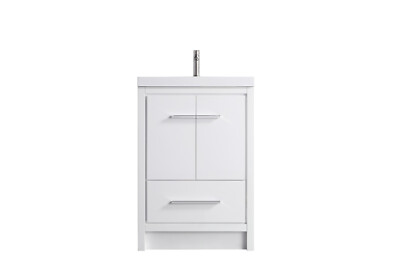 Dyconn Faucet Freestanding Shaker Bathroom Vanity with Stone Resin Countertop