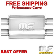 Dual 2.25" 4x9 Oval 14" Body MagnaFlow Muffler SS 11385
