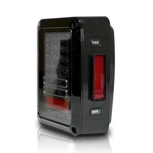 Luces traseras LED negras premium elegantes señal de freno para Jeep Wrangler JK 2007-2017 - Imagen 5 de 12