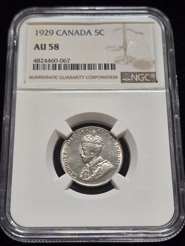 1929 Canada 5 Cents NGC AU58 (Z-0695)