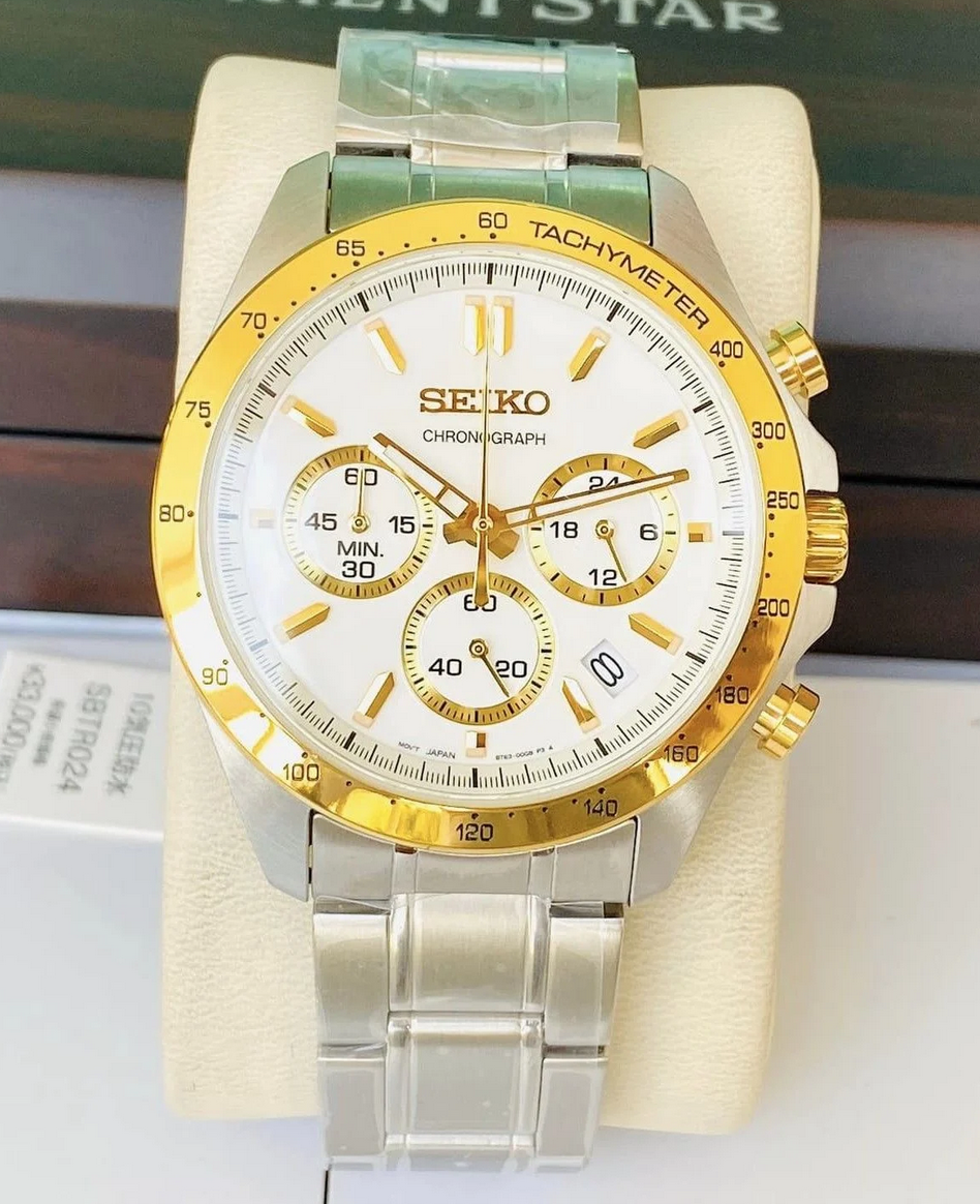 Seiko Spirit Chronograph White Dial Stainless Steel Men's Watch