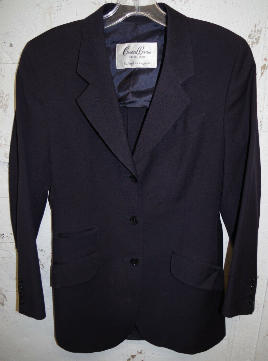 FILA Giacca blazer C13 CHESTER BARRIE Savile Row blu navy pura lana 4 made in England