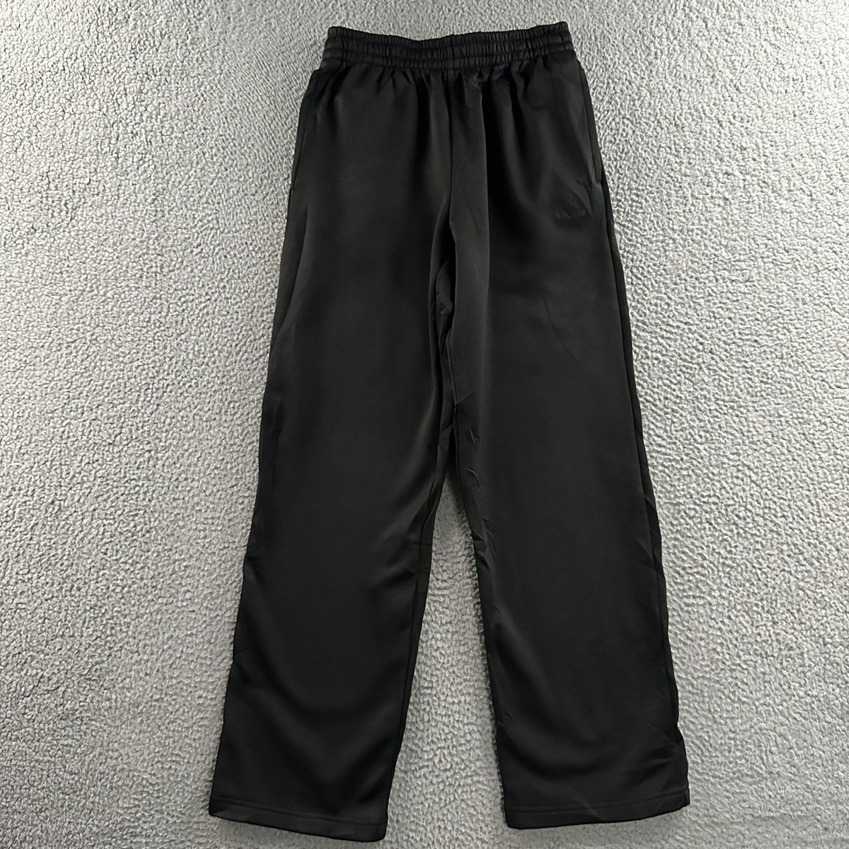 Adidas Mens Pants Black Size Small Sweatpants Drawstring Straight 100%  Polyester
