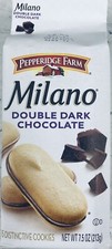 Pepperidge Farm Milano DOUBLE DARK CHOCOLATE Cookies 7.5 oz Bag - NEW