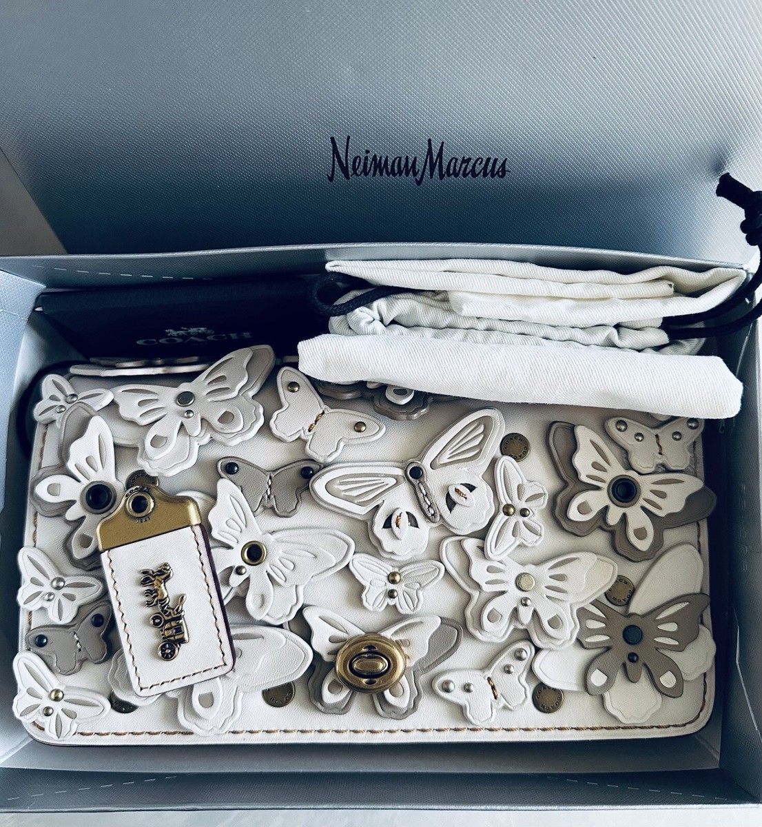 NWT COACH CHALK BUTTERFLY APPLIQUE DINKY LTD (NEIMAN MARCUS