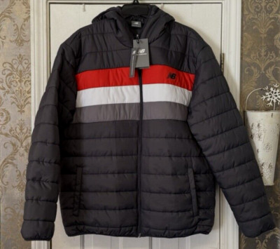 NEW BALANCE MEN'S HOODED TECH JACKET FULL ZIP GRAY SIZE MEDIUM NEW WITH TAGS