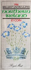 1986 £1 - IRISH FLAX - BRILLIANT UNCIRCULATED - BU ONE POUND COIN PACK