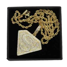 2 Ct Natural Moissanite Superman Men's Pendant 14k Yellow Gold Plated Silver