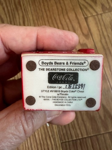 RARE BOYDS BEARS COCA COLA TREASURE TRINKET BOX W/THIRSTIN 919910 NIB - Picture 5 of 10