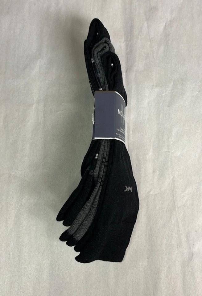 Nuevo Michael Kors Calcetines Para Hombre 3 Pares Negro y Gris Vestido Crew Calcetín Negocios Informales Foto 3 de 4