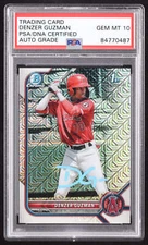 Denzer Guzman Signed 2022 Bowman Chrome Mega Box Prospects #BCP138 RC (PSA | Aut