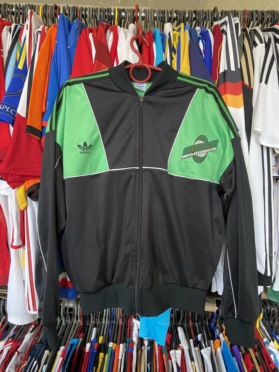 HIBERNIAN 1989 1990 FOOTBALL SOCCER SQUAD TRACK JACKET ADIDAS sz