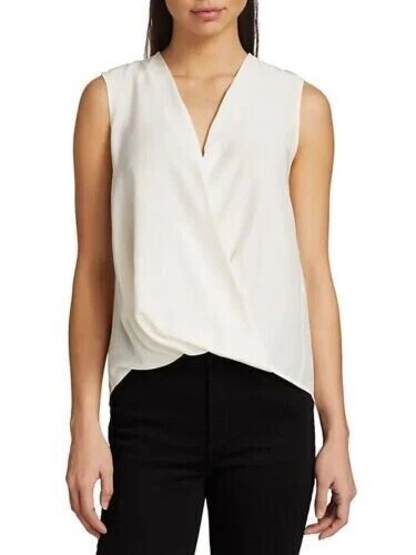 Rag Bone Top Sleeveless Victor Blouse White Off white Cream Sz L