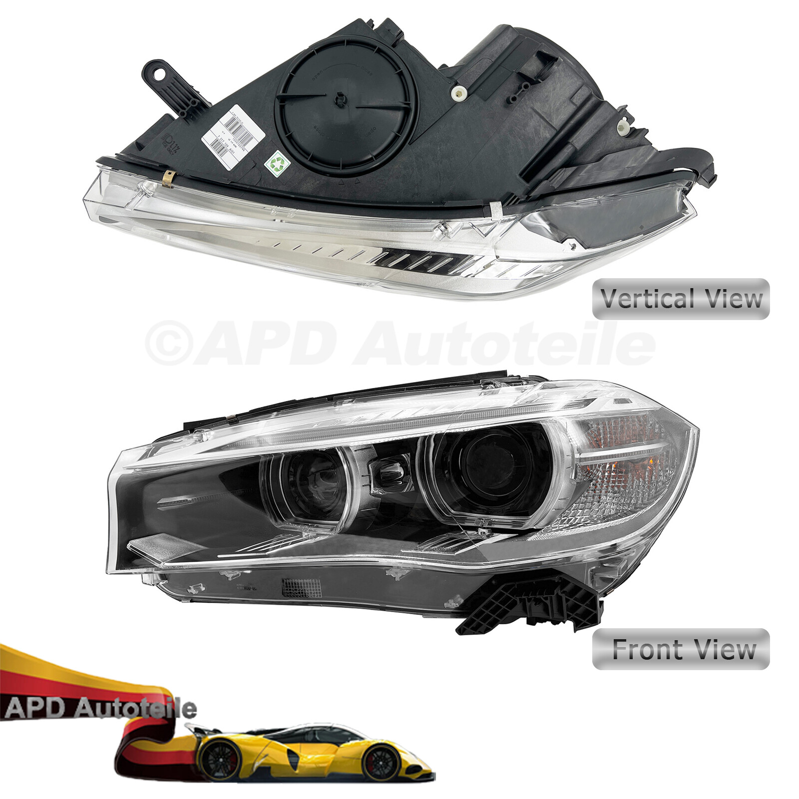 For BMW F15 F16 X5 X6 2014-2019 Driver Left Side Headlight Xenon  