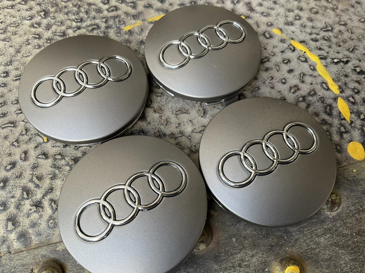 60mm Aftermarket Audi Gunmetal Grey Center Caps 1998 2012 4B0601170 set 4 USA
