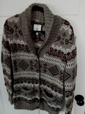 I LOVE H81 Shawl collar cardigan sweater Striped sz L Mens