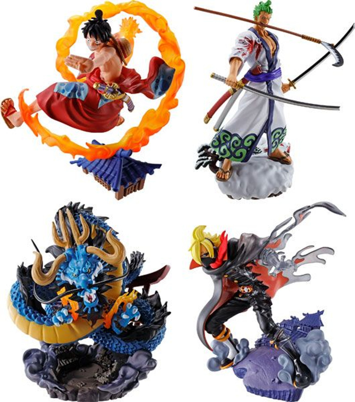 One Piece Log Box Re Birth Wano Luffy Zoro Country figure set of 4 Megahouse
