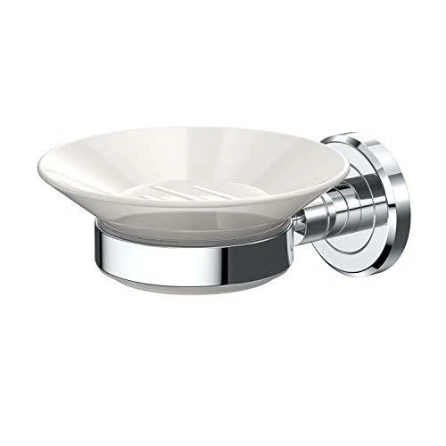 1940 Latitude II, Soap Dish Holder, Chrome and White Combo | Wall Mounted Por... - Image 2 of 3
