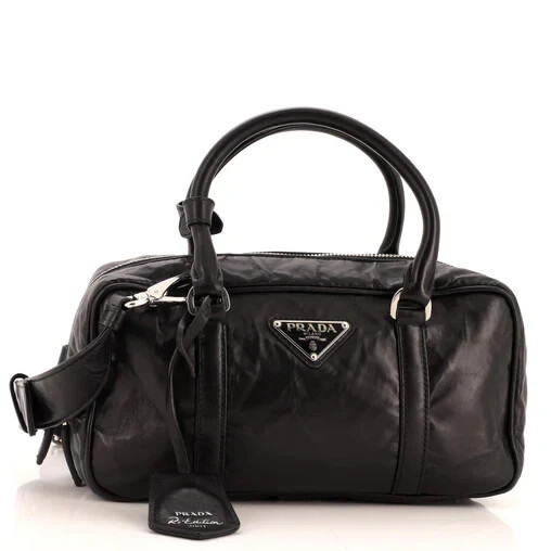 Prada Re-Edition Top Handle Bauletto Bag Nappa Antique Medium