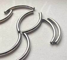 Body Jewelry Replacement Parts- 10pk Titanium Internally Threaded Curved Barbell