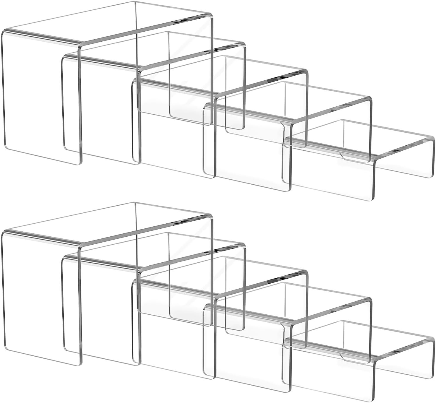 Ouskr Acrylic Risers for Display, 10 Pcs Display Riser, Clear