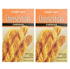 2 Packs Trader Joe's Cheese Sticks Cheddar Sharp Cheddar Crunchy 4 oz Each Pack