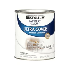 Rust-Oleum Painters Touch Ultra Cover Semi-Gloss White Premium Latex Paint 1 Qt