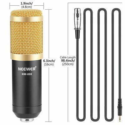 Neewer Japan Condenser Microphone Set NW-800 Studio Broadcast
