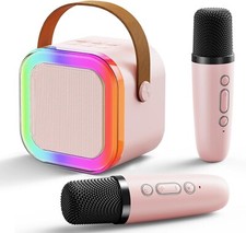 Mini Karaoke Machine for Kids: Portable Singing Machine with 2 Wireless Micropho