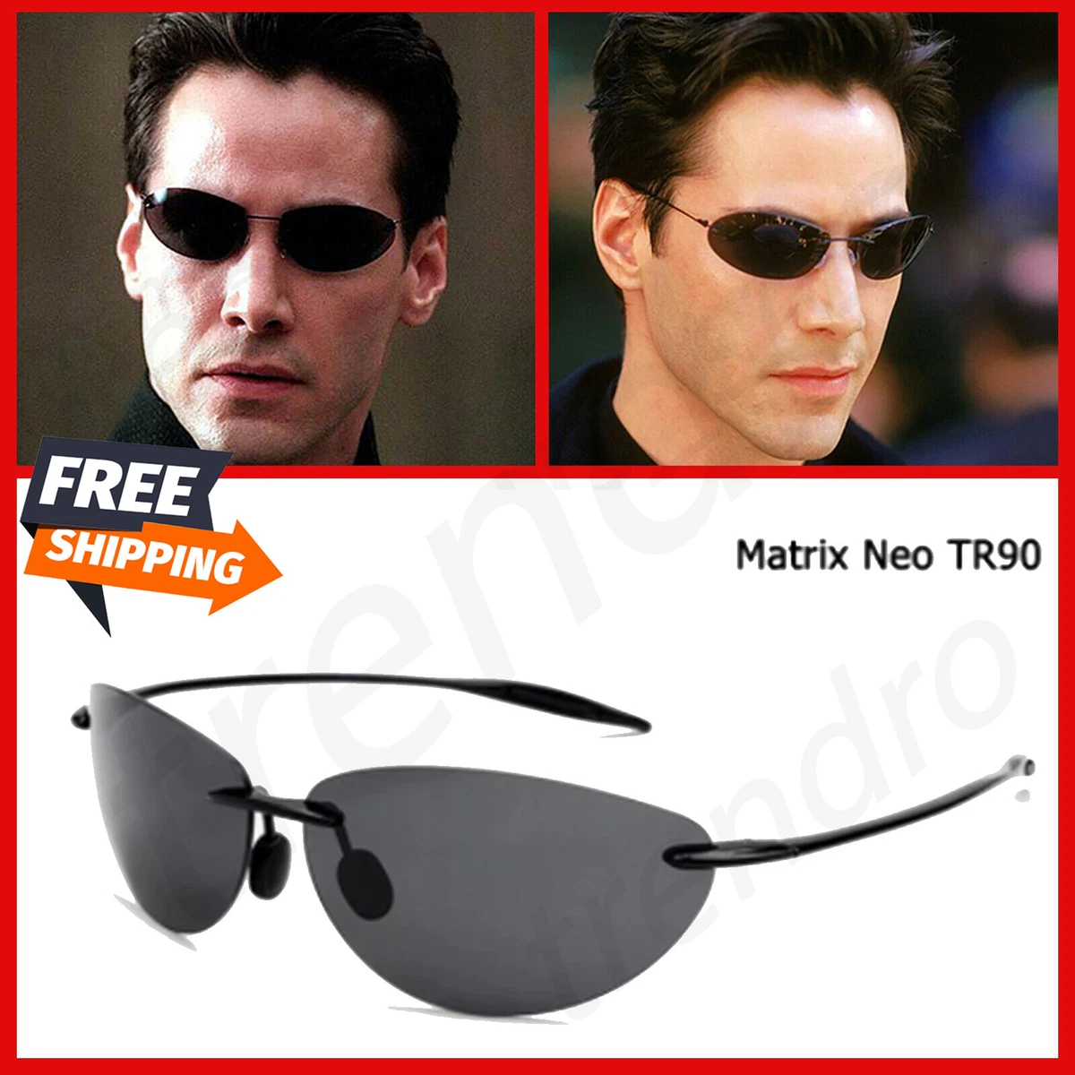 Ultralight Polarized Sunglasses Men Rimless Driving Sun Glasses Matrix Neo  Style