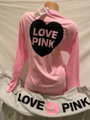 Victoria's Secret PINK ORIGINALS Campus long sleeve Tee shirt NWT